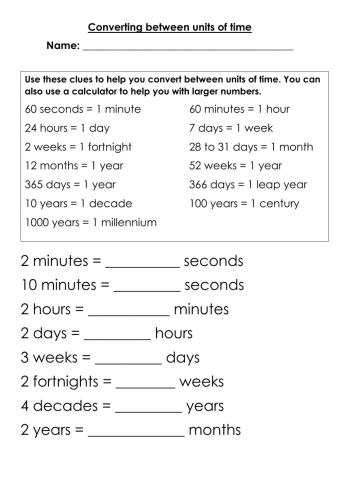 Converting Units of Time Basic