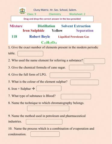 Class 9  Chemistry 2
