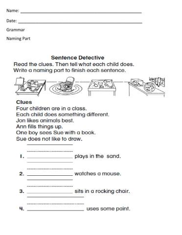 Naming Part Worksheet - 6