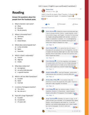 English in your world