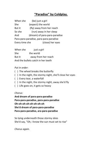 Paradise by Coldplay