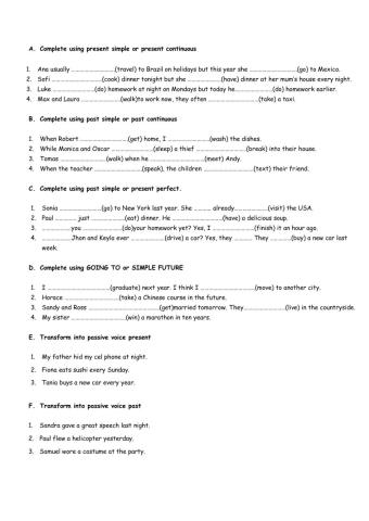 Tenses - Passive voice