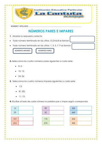 Números pares e impares