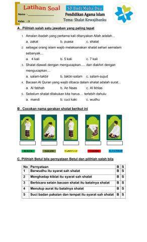 Shalat kewajibanku kelas 3