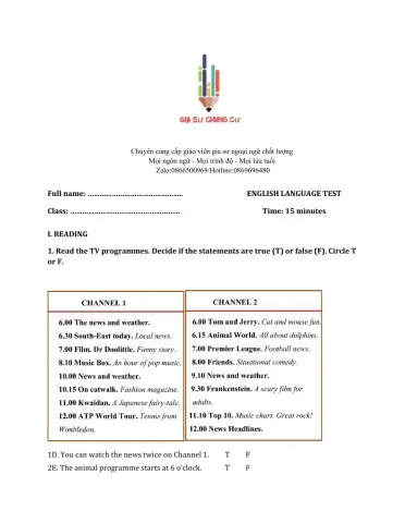 Lớp 6 - Unit 8 SPORTS AND GAMES-READING