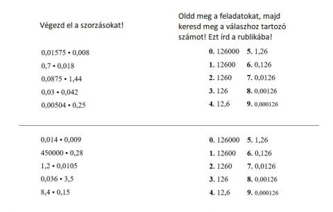 Tizedes törtek szorzása