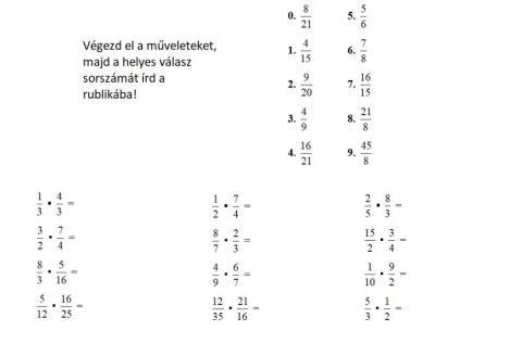 Tört szorzása törttel