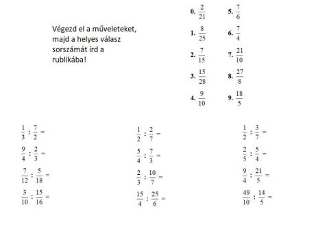 Tört osztása törttel