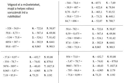 Tizedestört összevonás