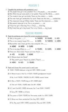 Possessive 's and pronouns