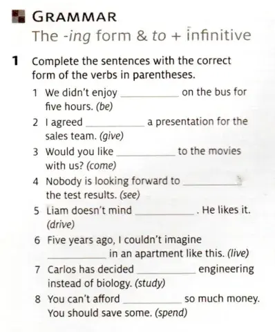 Gerunds and Infinitives after certain verbs