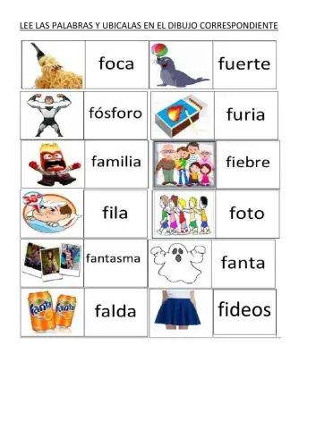 Leo palabras y las uno con su dibujo