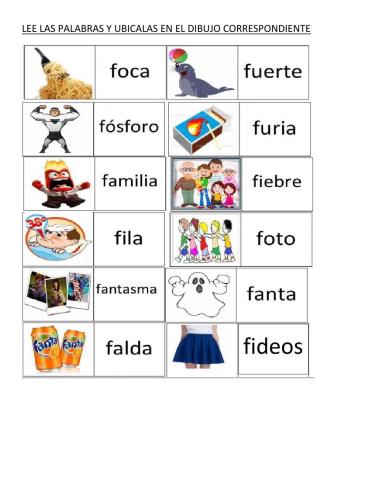 Leo palabras y las uno con su dibujo