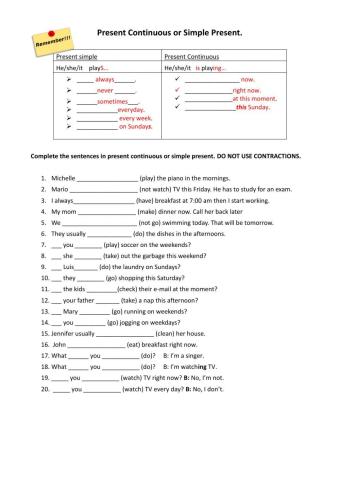 Present simple or continuous