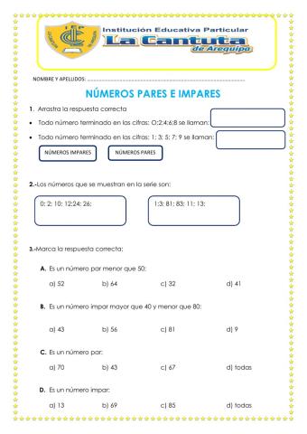 Números pares e impares