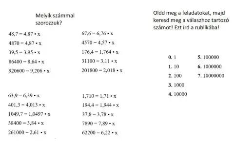 Tizedes tört szorzása 10