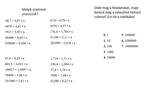 Tizedes tört szorzása 10