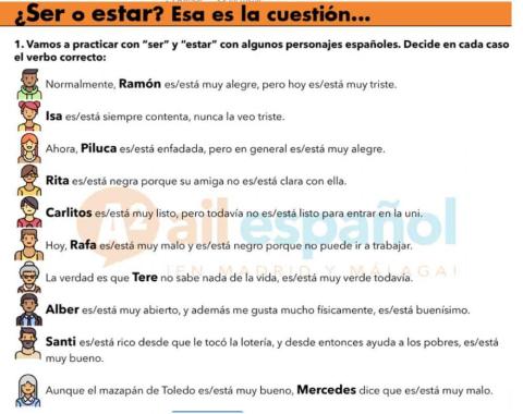Ser estar adjectives