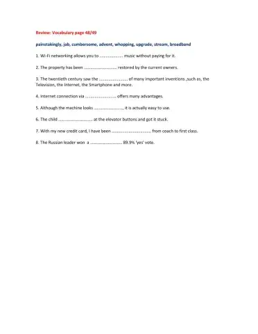 Review of vocabulary