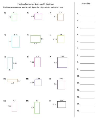 Area of squares and rectangles