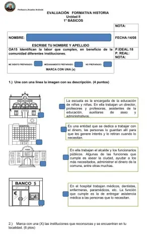 Identificar la labor de las Instituciones de mi comunidad