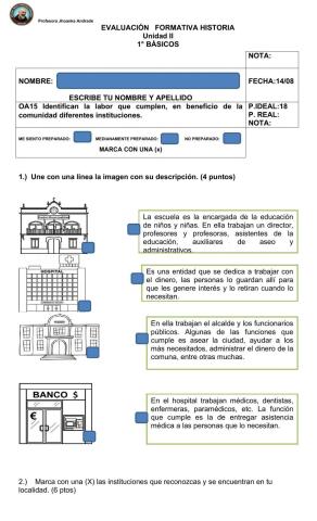 Identificar la labor de las Instituciones de mi comunidad