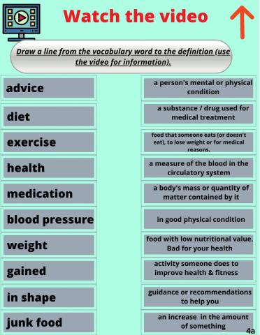Vocabulary: Describing your Health