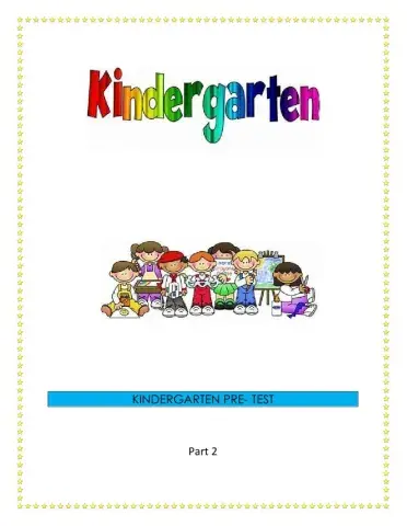 Kindergarten PRE-POST TEST PART 2