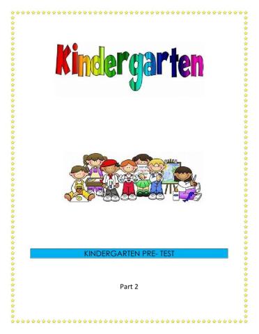 Kindergarten PRE-POST TEST PART 2