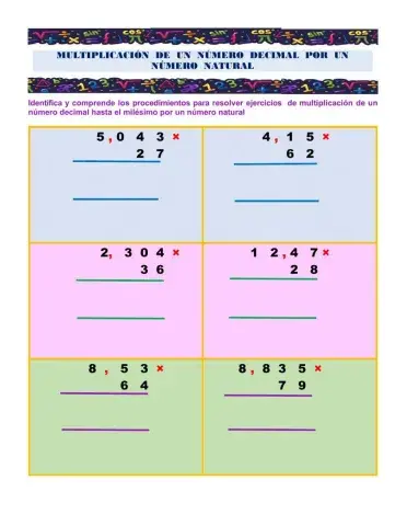 Multiplicación de un decimal por un número natural