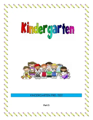 Kindergarten PRE-POST TEST PART 5