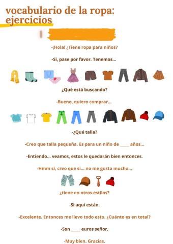 Vocabulario de la ropa