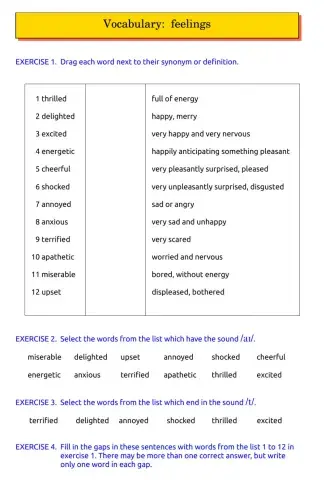 Vocabulary: feelings