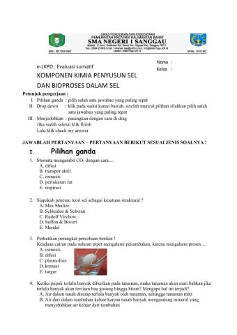 Komponen kimia sel & bioproses