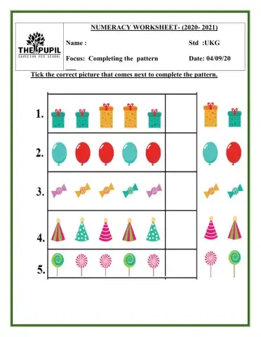 Completing the pattern