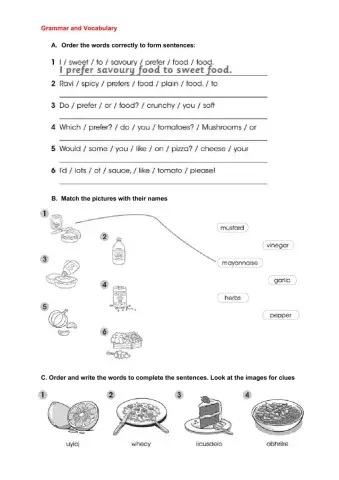 Foods adjectives (Unit 4)