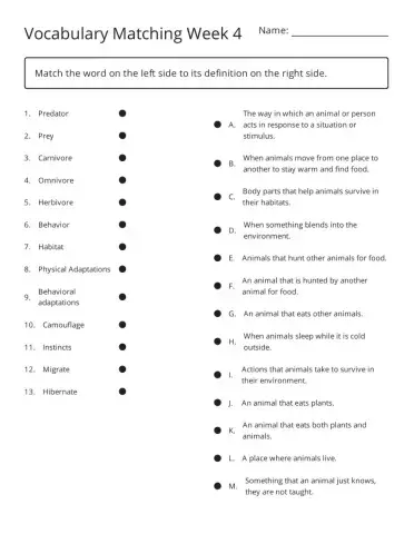 Science Vocabulary Week 4