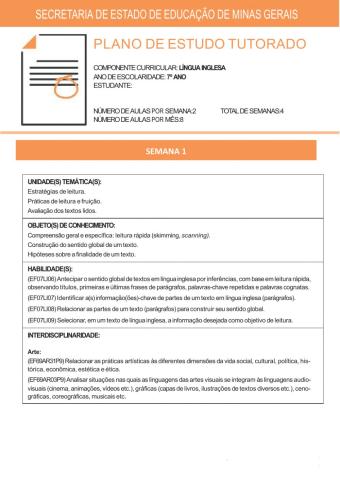 Pet 4 adaptado Inglês - semana 1