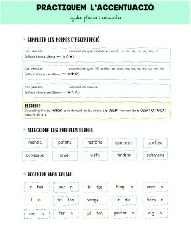 Practiquem l'accentuació