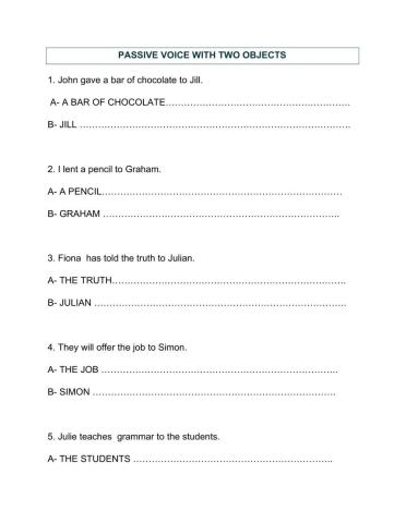 Passive voice with two objects