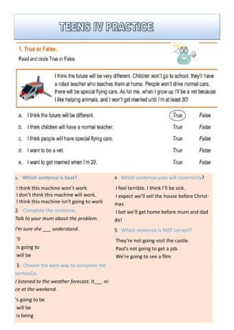 Will and be going to for prediction