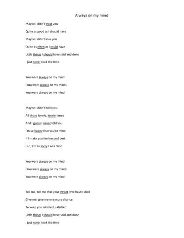 you are always on my mind.