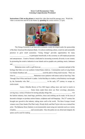 Bahamian Straw Craft Documentary