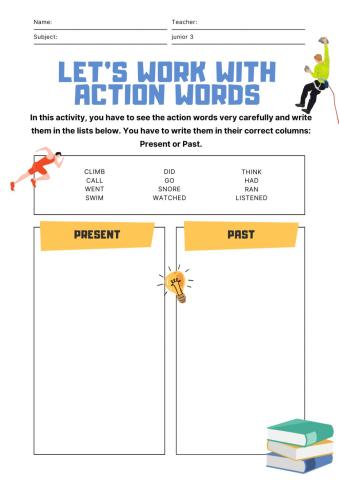 Let's work with action words!