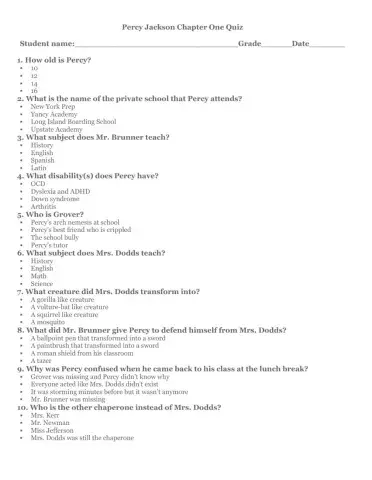 Percy Jackson and the Lightening Thief