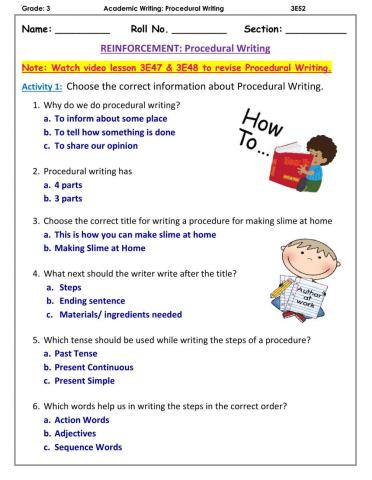 Procedural Writing