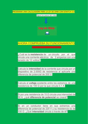 Ley de ohm con scratch