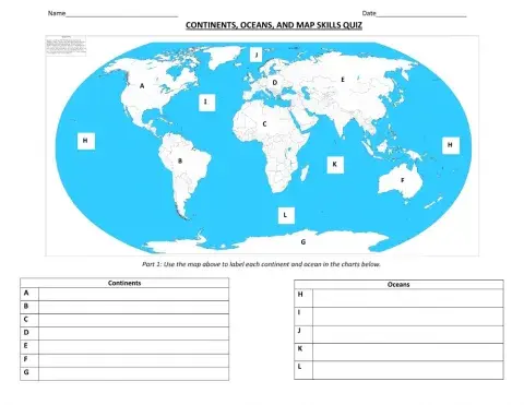 Continents and Oceans of the World