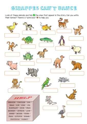 Giraffes can't dance (animals)