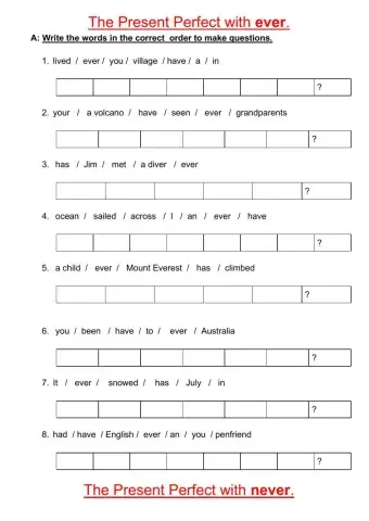 Present Perfect. Ever & Never